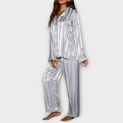 Bella Striped Satin Pyjama Set