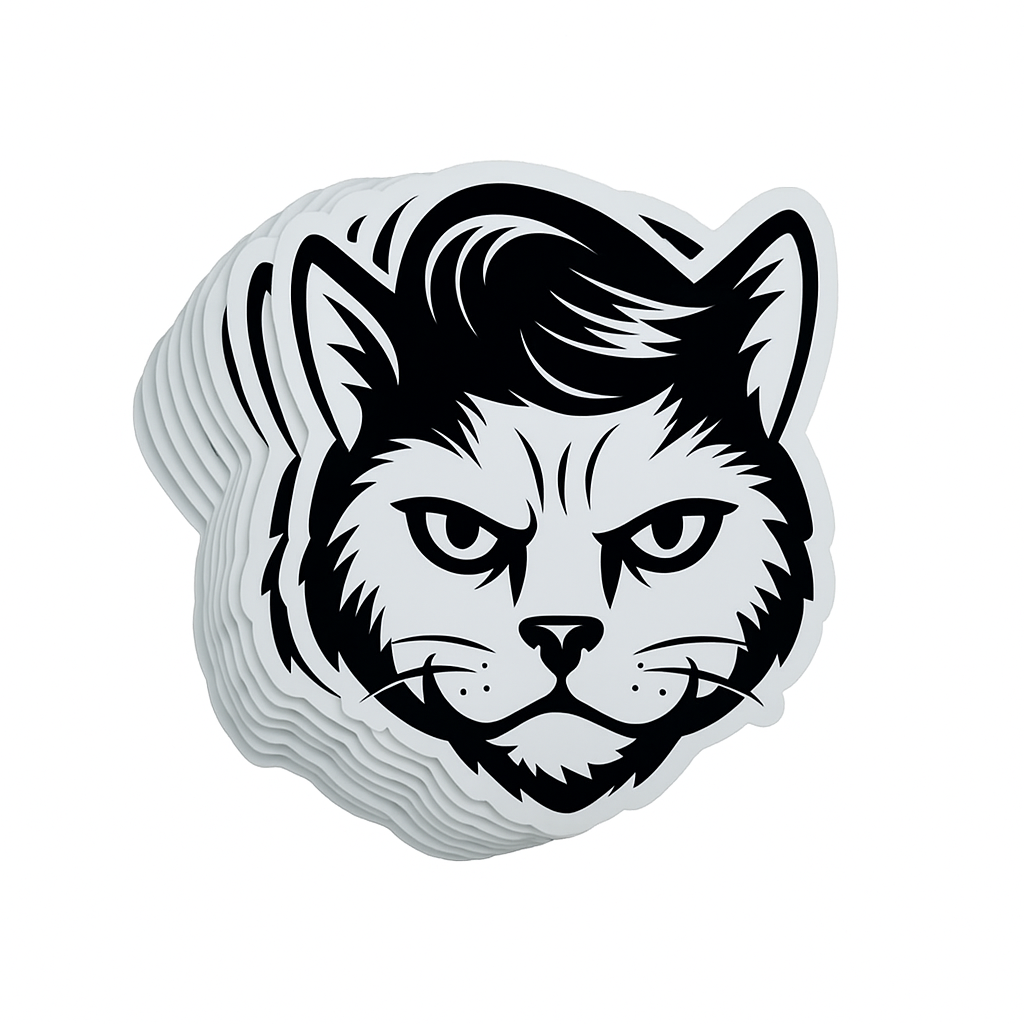 Retro Cat Face Sticker